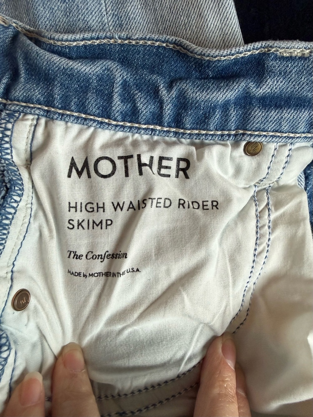 Mother Superior Denim High Waisted Rider Skimp Cropped Jeans 27 The Confession - Picture 11 of 11